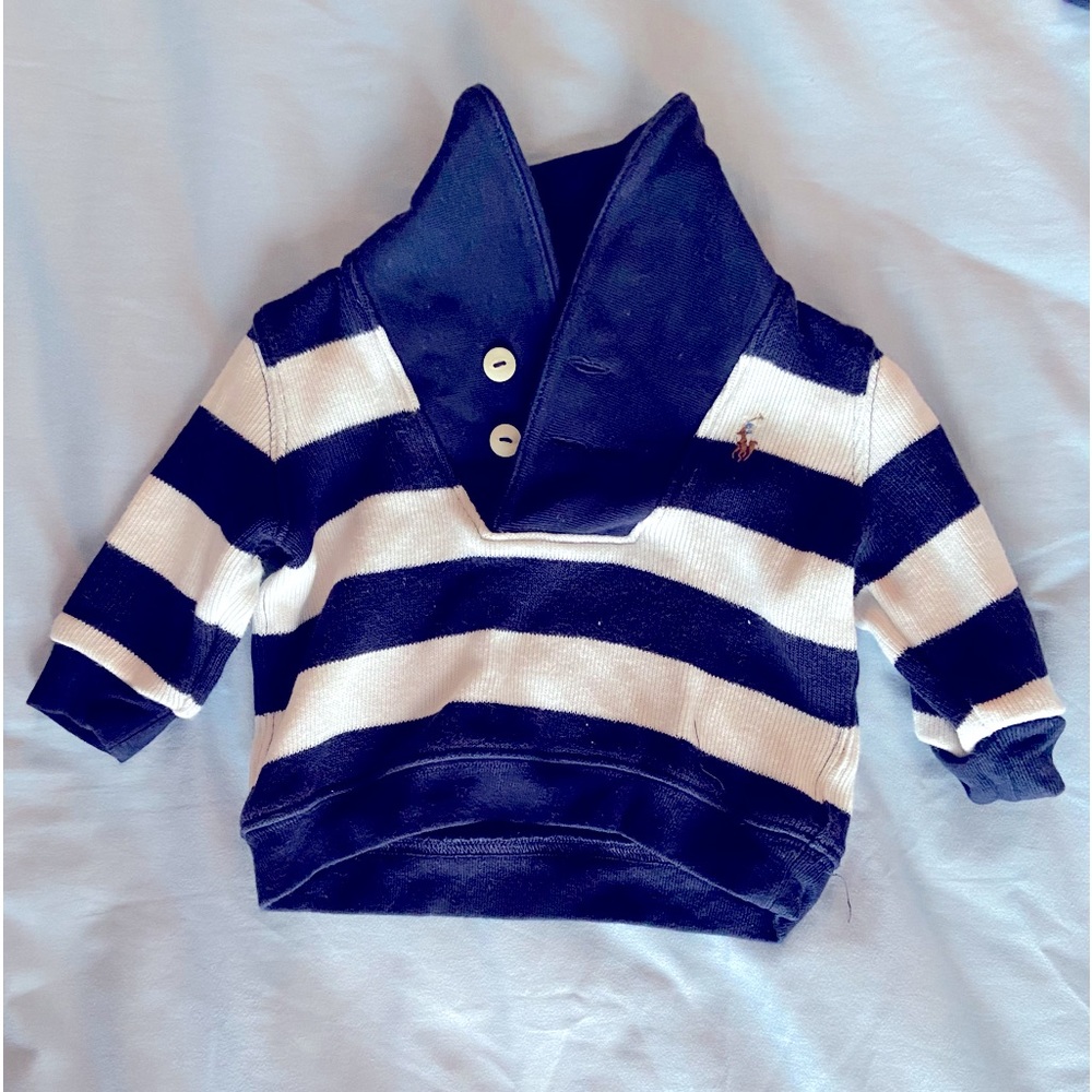 Ralph Lauren Baby Sweater, Navy and White, 3m